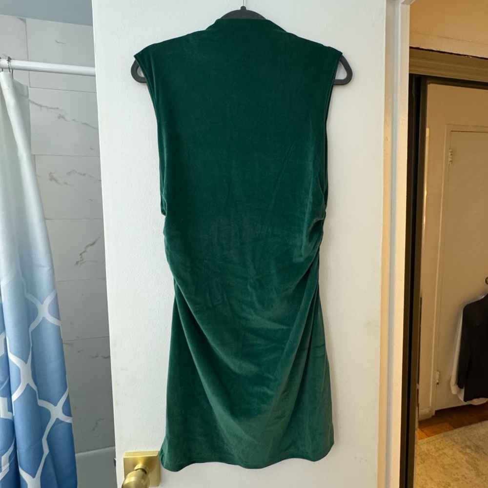 Women's Mini Velvet Ruched Dress - A New Day™ Green M